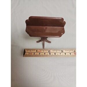 Vintage Plasco Dollhouse Wall Table Brown Miniature Plastic Mid Century
